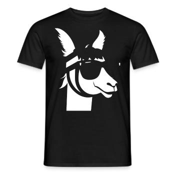 Funny Alpaca Wearing Sunglasses Cool Alpacas - Men's T-Shirt - black - Front - AI Model Male 178 light (178cm)