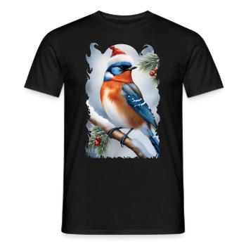 Christmas bird 7 - T-shirt homme - noir - Devant - AI Model Male 178 light (178cm)
