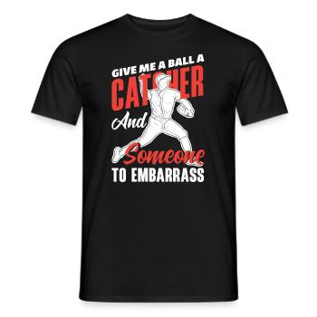 Funny Baseball - Men's T-Shirt - black - Front - AI Model Male 178 light (178cm)
