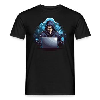 Drôle Hacker Style Hacking Amant Ordinateur - T-shirt homme - noir - Devant - AI Model Male 178 light (178cm)