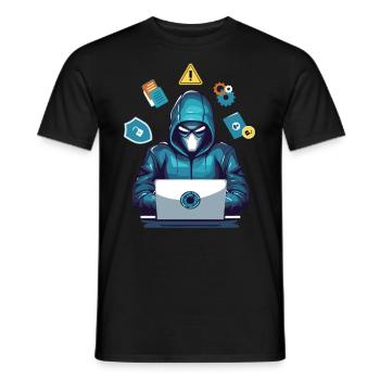 Drôle Hacker Style Hacking Amant Ordinateur - T-shirt homme - noir - Devant - AI Model Male 178 light (178cm)