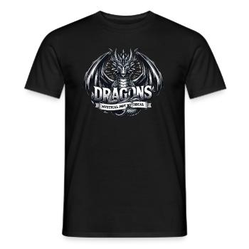 Dragon Lovers Fantasy World Dragons - Men's T-Shirt - black - Front - AI Model Male 178 light (178cm)