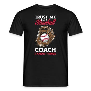 Funny Baseball - Men's T-Shirt - black - Front - AI Model Male 178 light (178cm)
