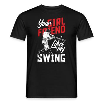 Lustiger Baseball - Männer T-Shirt - Schwarz - Vorne - AI Model Male 178 light (178cm)
