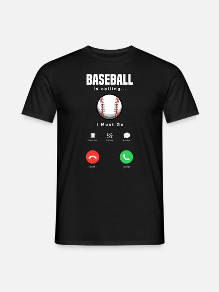 Lustiger Baseball - Männer T-Shirt - Schwarz