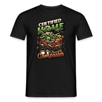 Composting Enthusiast Vermiculture Kompostierung - Men's T-Shirt - black - Front - AI Model Male 178 light (178cm)