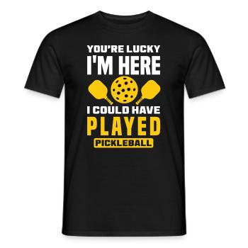 Lustiges Pickleball Geschenk - Männer T-Shirt - Schwarz - Vorne - AI Model Male 178 light (178cm)