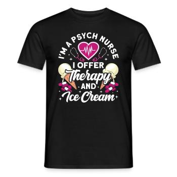Drôle Psychiatrique - T-shirt homme - noir - Devant - AI Model Male 178 light (178cm)