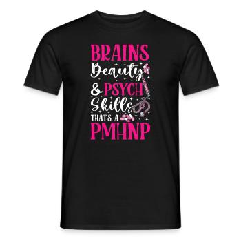 Soins infirmiers psychiatriquesPsychiatrique - T-shirt homme - noir - Devant - AI Model Male 178 light (178cm)