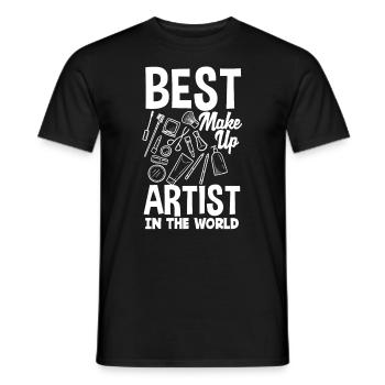 Lustiges Make Up Artist Maskenbildner Geschenk - Männer T-Shirt - Schwarz - Vorne - AI Model Male 178 light (178cm)