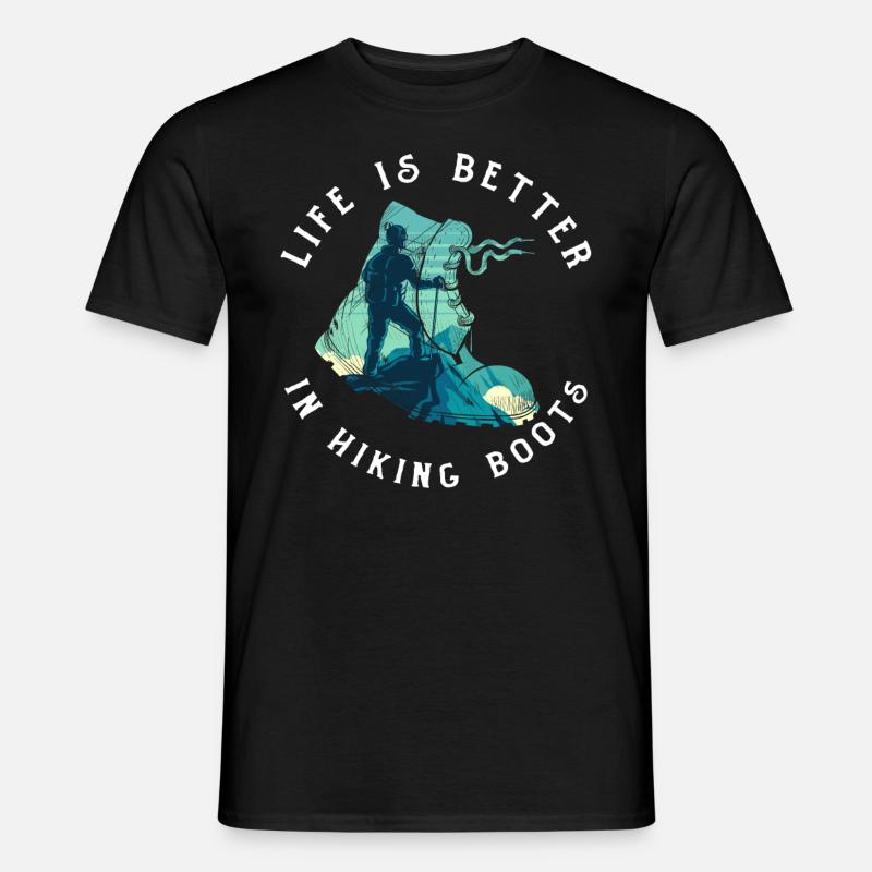 Lustiges Wandern Geschenk - Männer T-Shirt - Schwarz