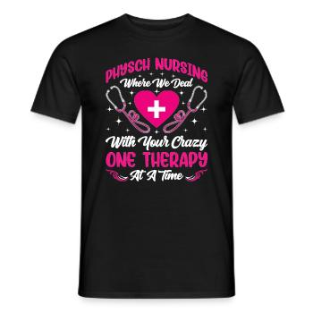 Soins infirmiers psychiatriquesPsychiatrique - T-shirt homme - noir - Devant - AI Model Male 178 light (178cm)