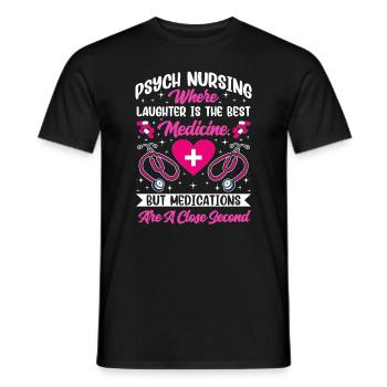 Drôle Psychiatrique - T-shirt homme - noir - Devant - AI Model Male 178 light (178cm)