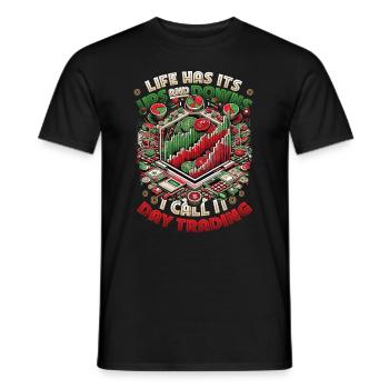 Stock Market Trading Chart - Funny Day Trader - Men's T-Shirt - black - Front - AI Model Male 178 light (178cm)