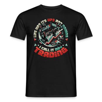 Aktien Börse Trading Chart - Lustiges Daytrader - Männer T-Shirt - Schwarz - Vorne - AI Model Male 178 light (178cm)