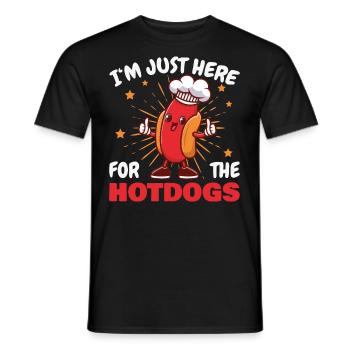 I'm Just Here For The Hot Dogs Lustiges Hot Dog - Men's T-Shirt - black - Front - AI Model Male 178 light (178cm)