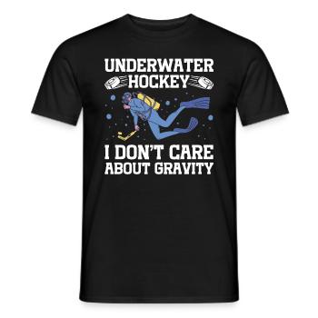 Underwater hockey I don't care about the - Men's T-Shirt - black - Front - AI Model Male 178 light (178cm)