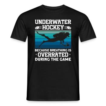 Overrated during the game under water hockey - Men's T-Shirt - black - Front - AI Model Male 178 light (178cm)