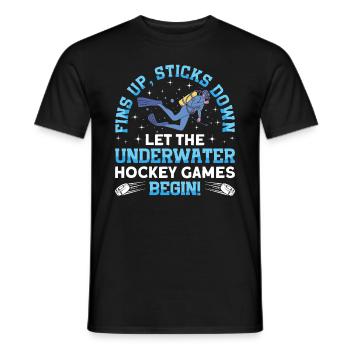 Palmes Sur Bâtons Vers Le Hockey Subaquatique - T-shirt homme - noir - Devant - AI Model Male 178 light (178cm)