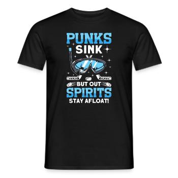 Punks Sinken, Aber Spirituosen Bleiben Unter - Männer T-Shirt - Schwarz - Vorne - AI Model Male 178 light (178cm)