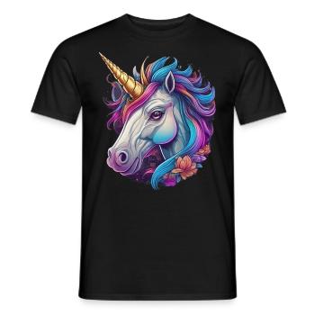 Unicorn Head - Men's T-Shirt - black - Front - AI Model Male 178 light (178cm)