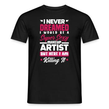 Lustiges Make Up Artist Maskenbildner Geschenk - Männer T-Shirt - Schwarz - Vorne - AI Model Male 178 light (178cm)