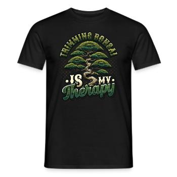 Trimming bonsai is my therapy bonsai - Men's T-Shirt - black - Front - AI Model Male 178 light (178cm)