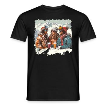 Wintersport Berge Schnee Bier Ski - Männer T-Shirt - Schwarz - Vorne - AI Model Male 178 light (178cm)