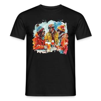 Après Party Mountains Snow Bunny Ski - Men's T-Shirt - black - Front - AI Model Male 178 light (178cm)