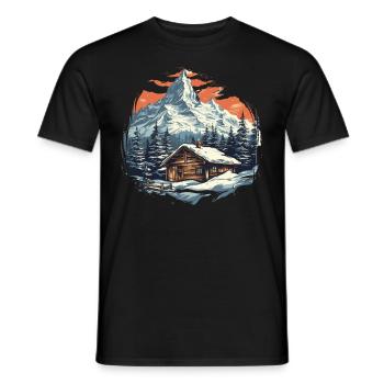 Sports d’hiver Montagne Ski de neige Skis - T-shirt homme - noir - Devant - AI Model Male 178 light (178cm)