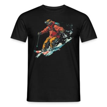 Sports d’hiver Montagne Ski de neige Skis - T-shirt homme - noir - Devant - AI Model Male 178 light (178cm)