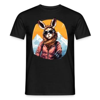 Après Party Mountains Snow Bunny Ski - Men's T-Shirt - black - Front - AI Model Male 178 light (178cm)