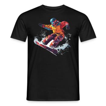 Wintersport Berge Schnee Snowboard - Männer T-Shirt - Schwarz - Vorne - AI Model Male 178 light (178cm)