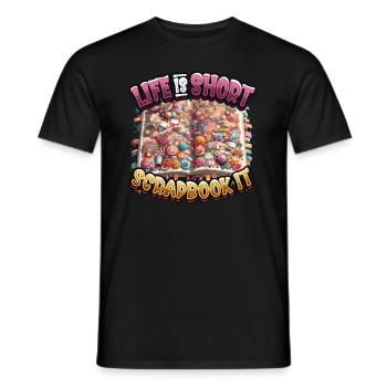 Girl Scrapbooking Enthusiast Scrapbook - Men's T-Shirt - black - Front - AI Model Male 178 light (178cm)