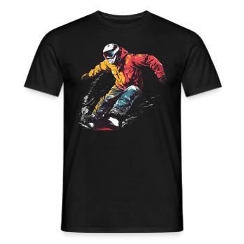 Winter Mountains Freestyle Snowboard - Männer T-Shirt - Schwarz - Vorne - AI Model Male 178 light (178cm)