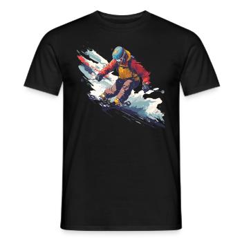 Hiver Montagnes Neige Ski Freestyle - T-shirt homme - noir - Devant - AI Model Male 178 light (178cm)
