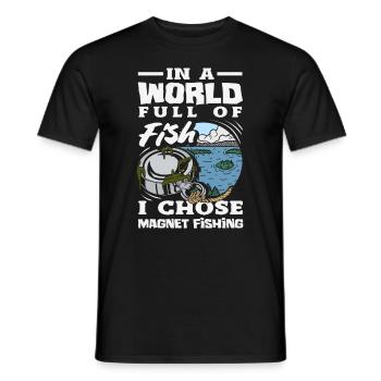 Magnetfischen Detektion Schatzsuche - Männer T-Shirt - Schwarz - Vorne - AI Model Male 178 light (178cm)