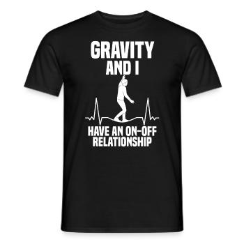 Gravity et moi avons une relation intermittente - T-shirt homme - noir - Devant - AI Model Male 178 light (178cm)