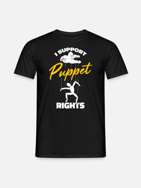 I support puppet rights - Men's T-Shirt - black