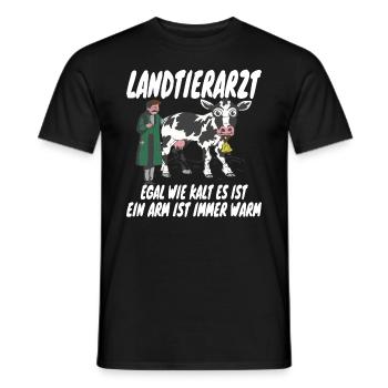 « Peu importe à quel point il fait froid » Vétérinaire de campagne - T-shirt homme - noir - Devant - AI Model Male 178 light (178cm)