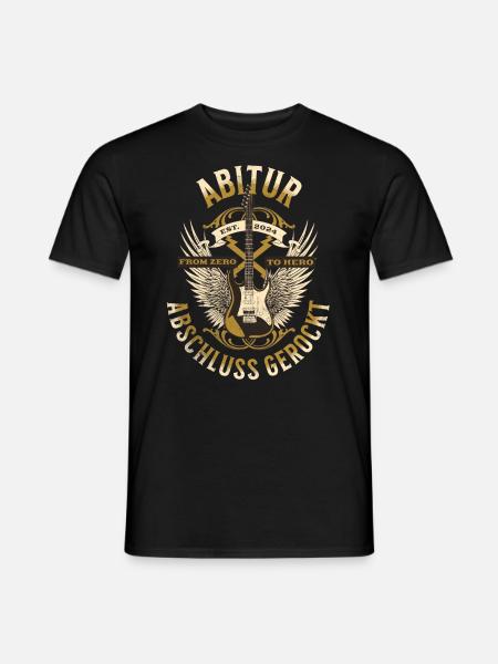 Abitur 2024 Abschluss Gerockt - Männer T-Shirt - Schwarz