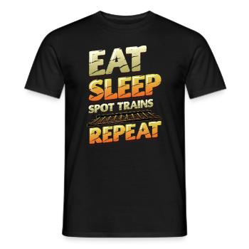 Trainspotting Train Lovers Trains - Men's T-Shirt - black - Front - AI Model Male 178 light (178cm)