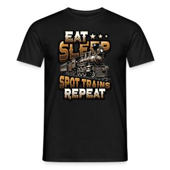 Trainspotting Train Lovers Trains - Men's T-Shirt - black - Front - AI Model Male 178 light (178cm)