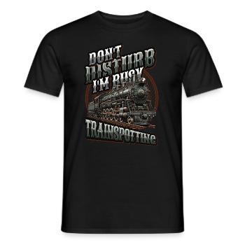 Trainspotting Train Lovers Trains - Men's T-Shirt - black - Front - AI Model Male 178 light (178cm)