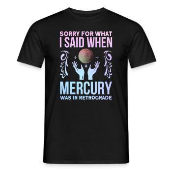 Planètes rétrogrades Mercure rétrograde - T-shirt homme - noir - Devant - AI Model Male 178 light (178cm)