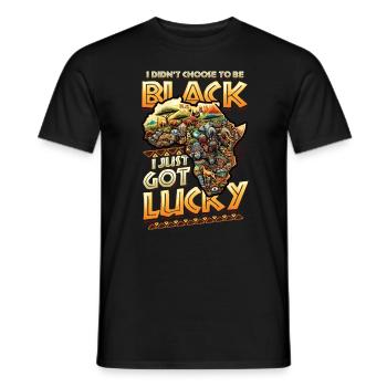 African American Black History - Men's T-Shirt - black - Front - AI Model Male 178 light (178cm)