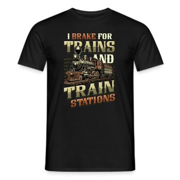 Trainspotting Train Lovers Trains - T-shirt homme - noir - Devant - AI Model Male 178 light (178cm)