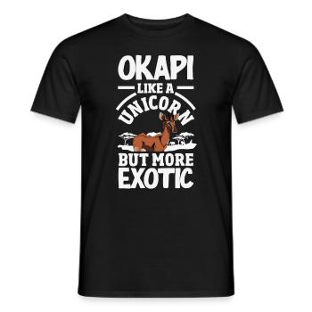 Funny zookeeper okapi lover - Men's T-Shirt - black - Front - AI Model Male 178 light (178cm)