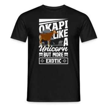 Funny zookeeper okapi lover - Men's T-Shirt - black - Front - AI Model Male 178 light (178cm)