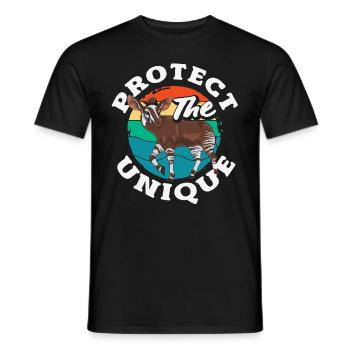 Funny zookeeper okapi lover - Men's T-Shirt - black - Front - AI Model Male 178 light (178cm)